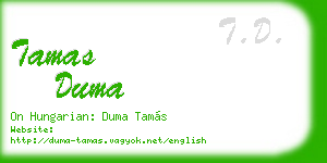 tamas duma business card